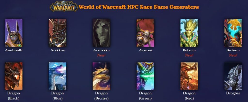 Warcraft Name Generator